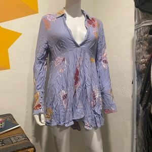 Free people field of butterflies tunic top